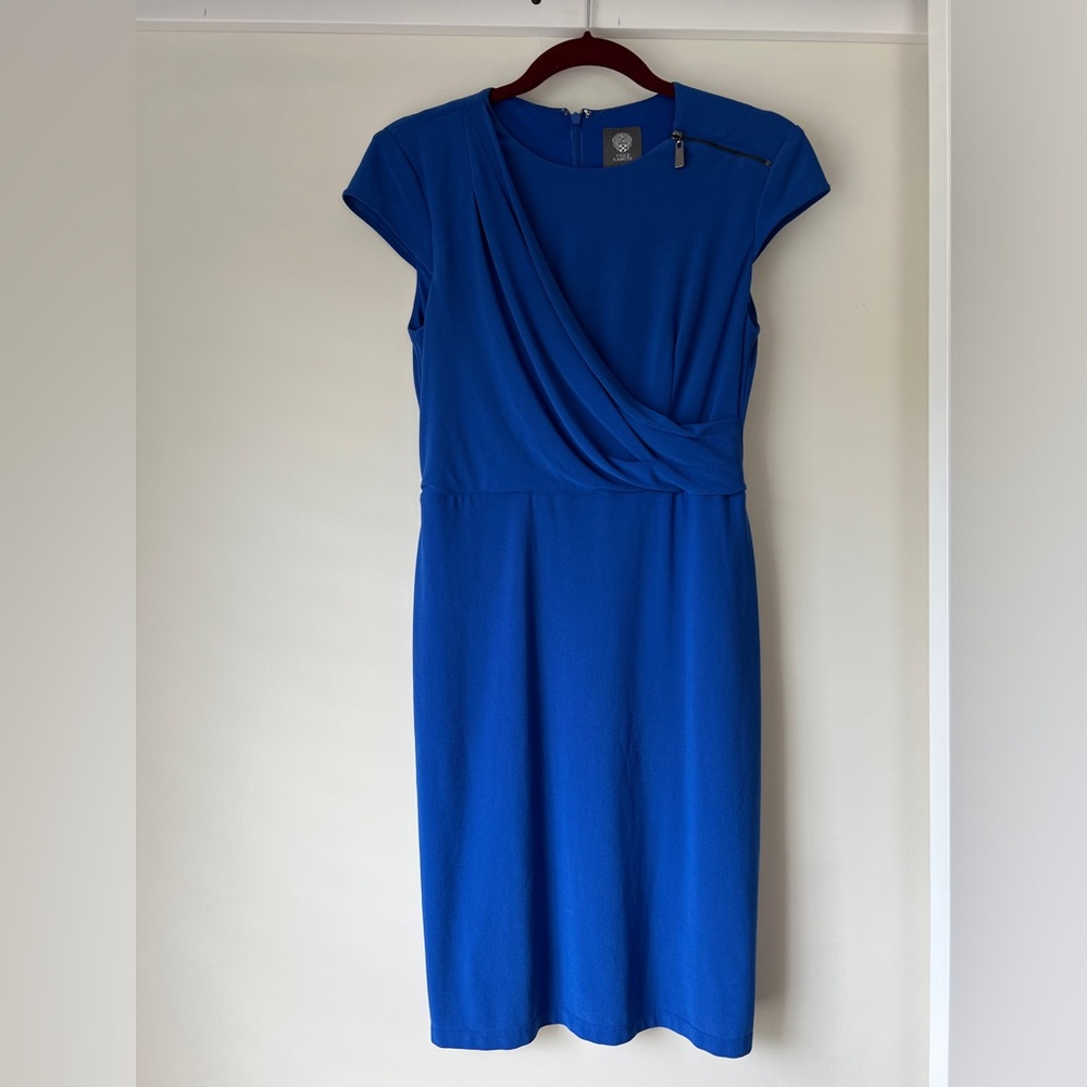Vince Camuto Dress Size 4 Royal Blue Cap Sleeve